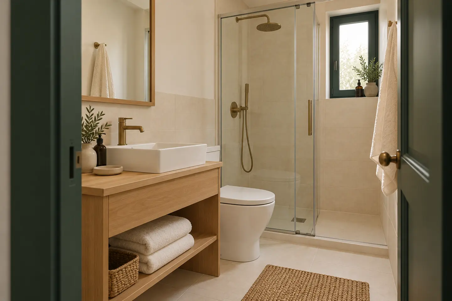 Baño privado fuera de la habitación