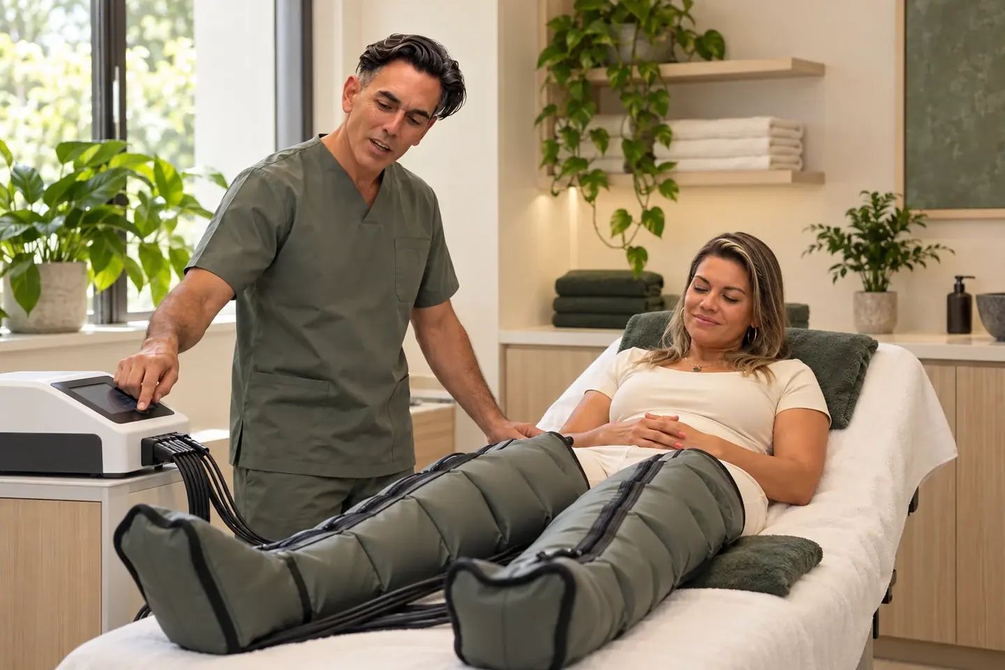 Recreación ilustrativa de Presoterapia con IA